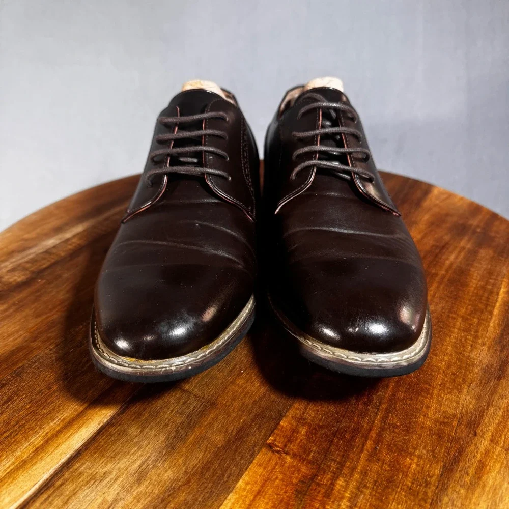Bruno Marc Prince-16 Mens Dark Brown Derby Dress Shoes Size‎ 10 Brogue Detail